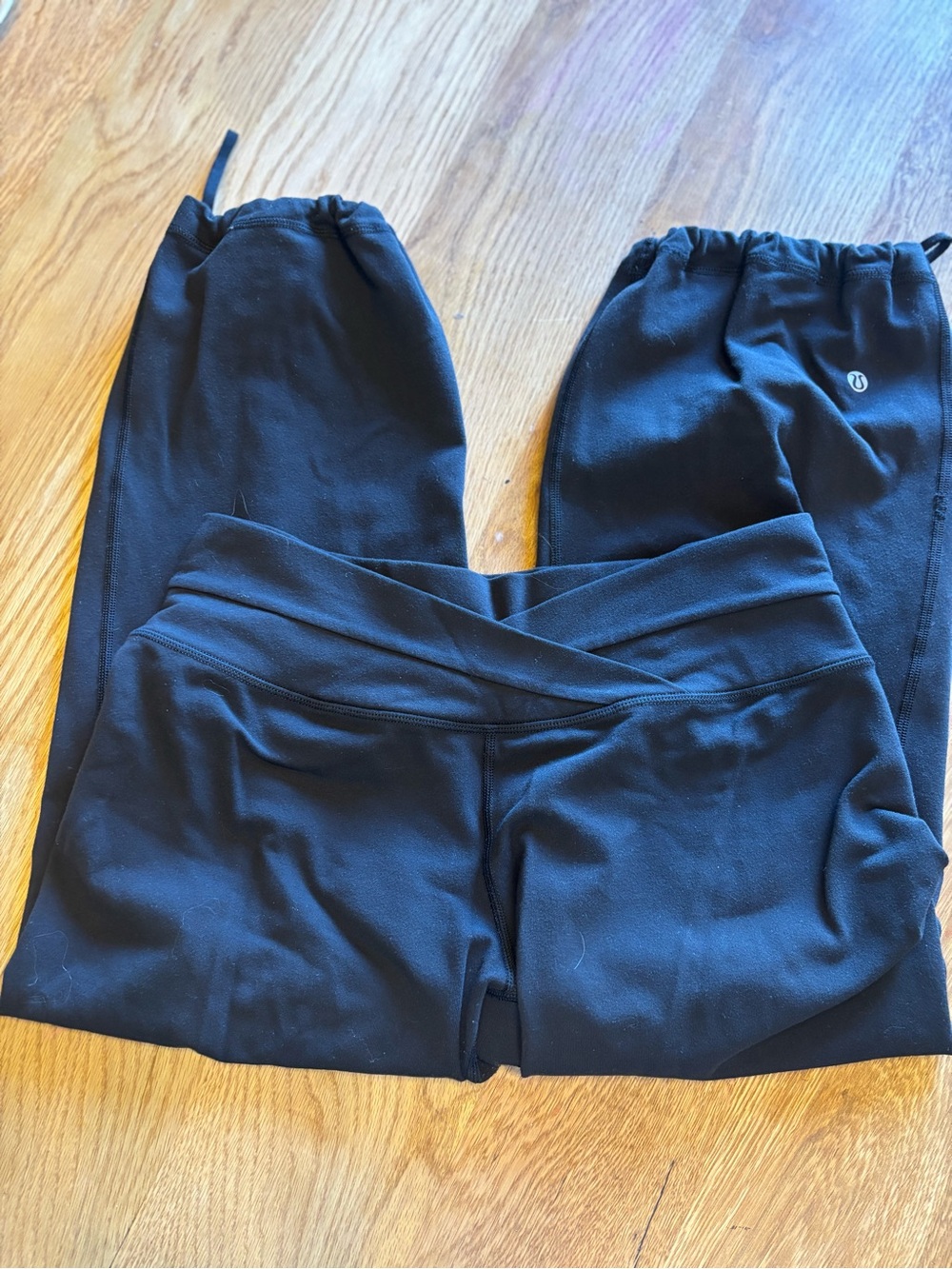 lululemon athletica Black Fold-Over Waist Pants